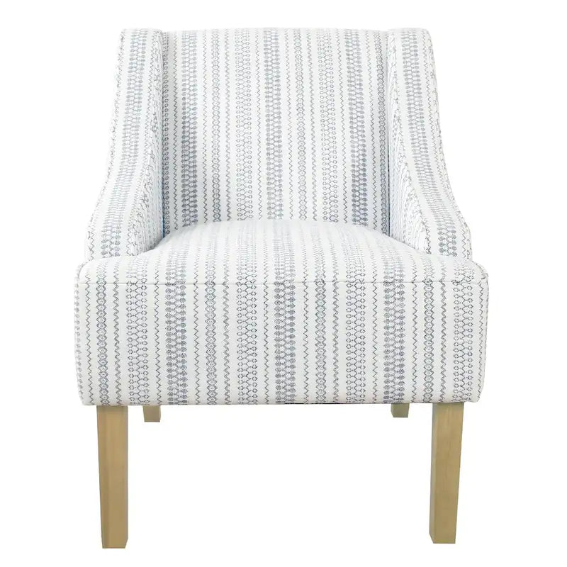 Farmhouse Striped Accent Chair - Blue and White Polyester