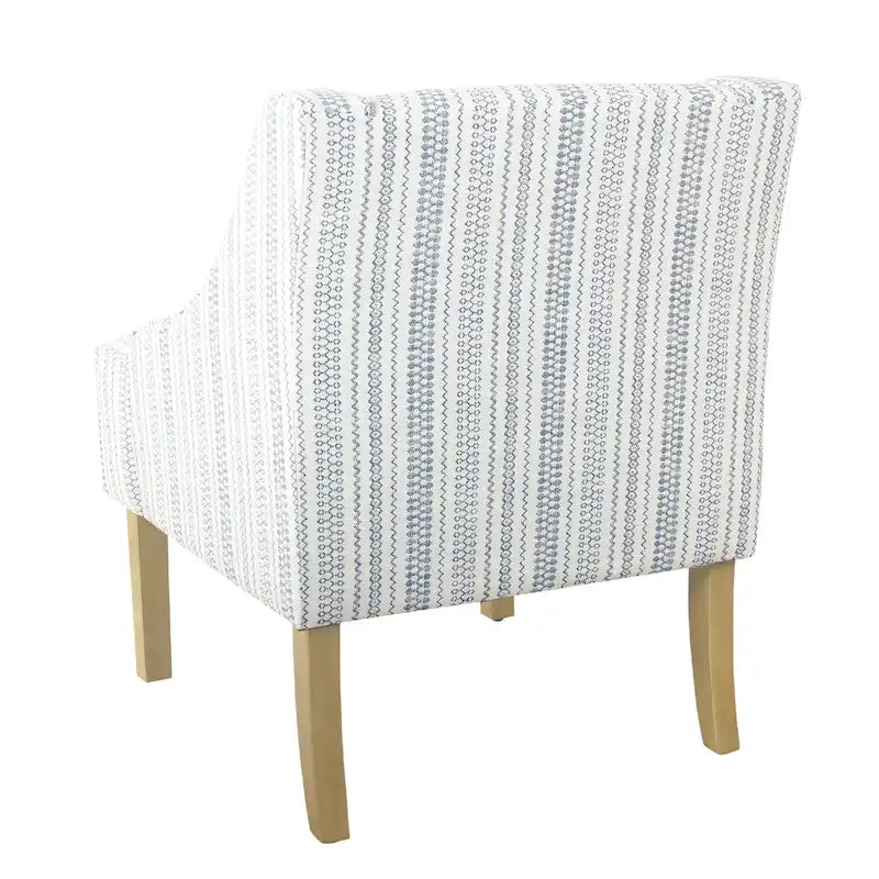 Farmhouse Striped Accent Chair - Blue and White Polyester