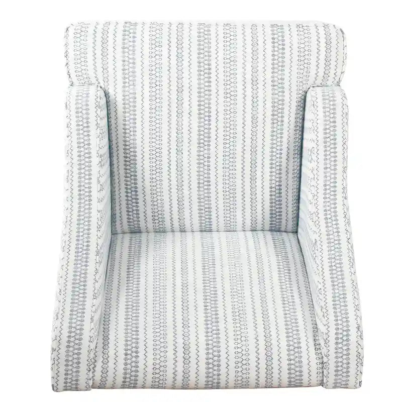 Farmhouse Striped Accent Chair - Blue and White Polyester