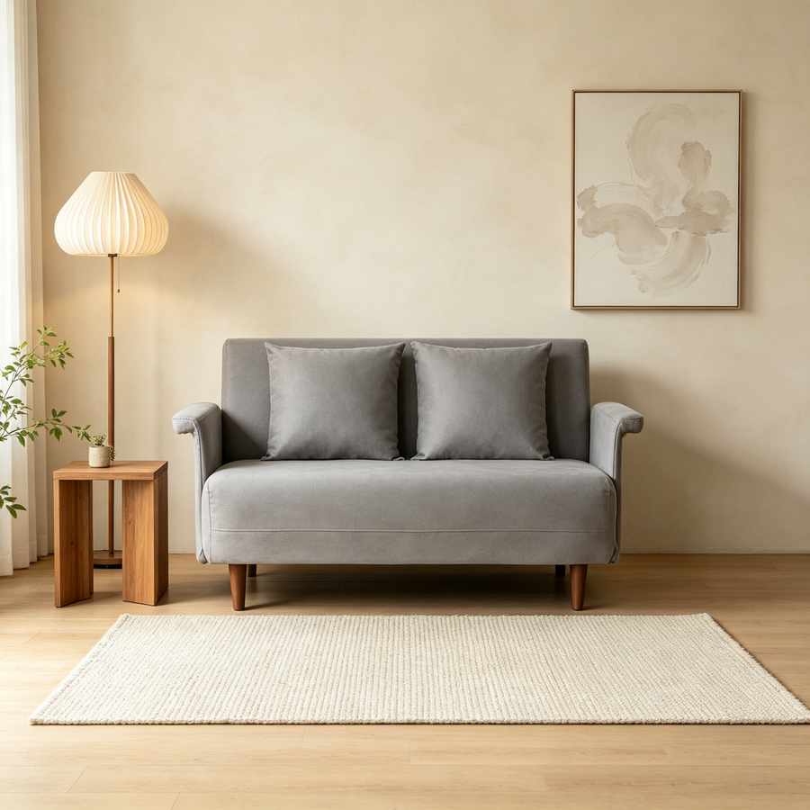 Poltrona futon trasformabile - velluto o lino sintetico