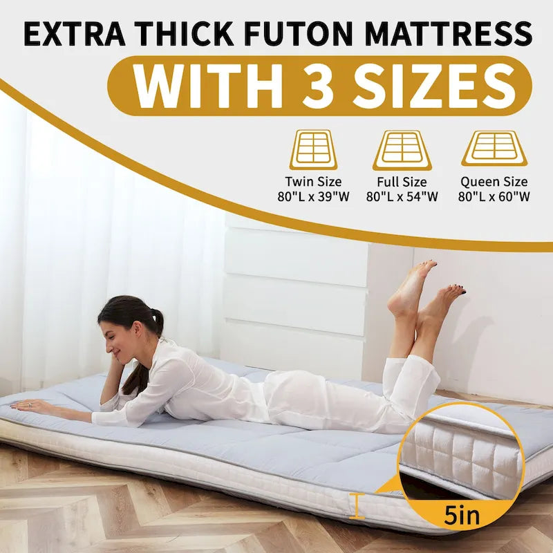 DoCred Roll Up Floor Japanese Mattress Futon with storage bag