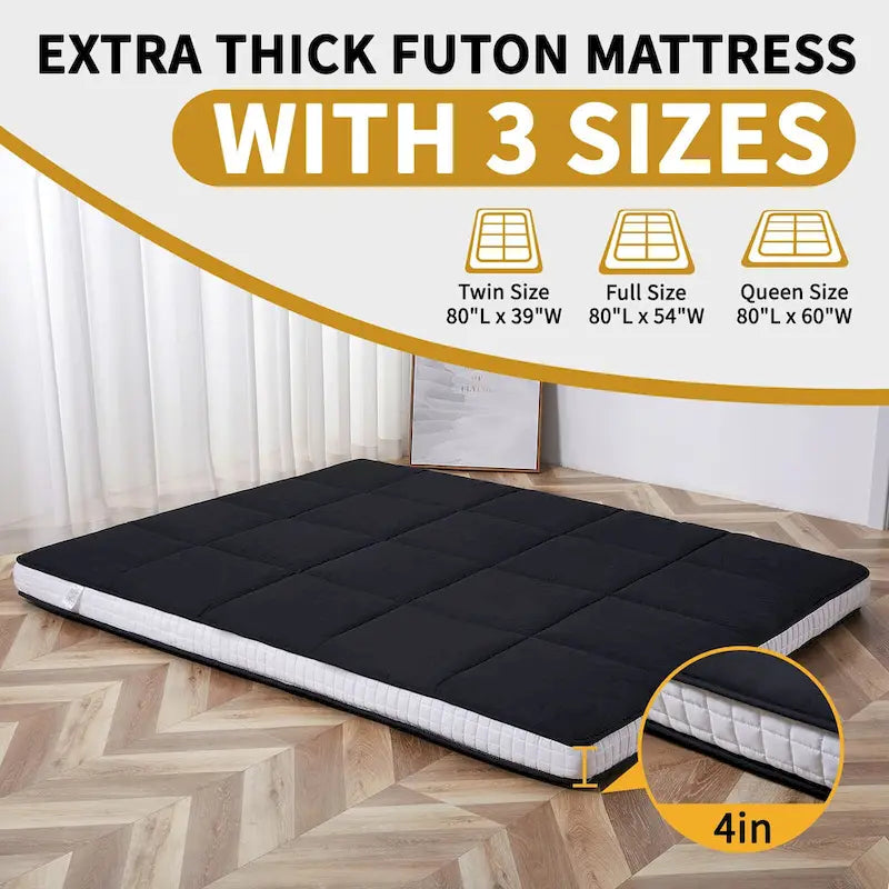 DoCred Roll Up Floor Japanese Mattress Futon with storage bag