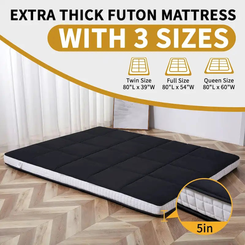 DoCred Roll Up Floor Japanese Mattress Futon with storage bag