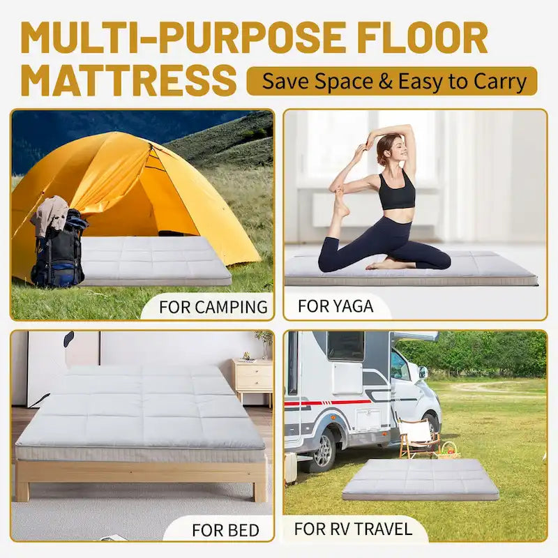 DoCred Roll Up Floor Japanese Mattress Futon with storage bag