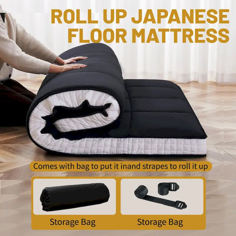 DoCred Roll Up Floor Japanese Mattress Futon with storage bag