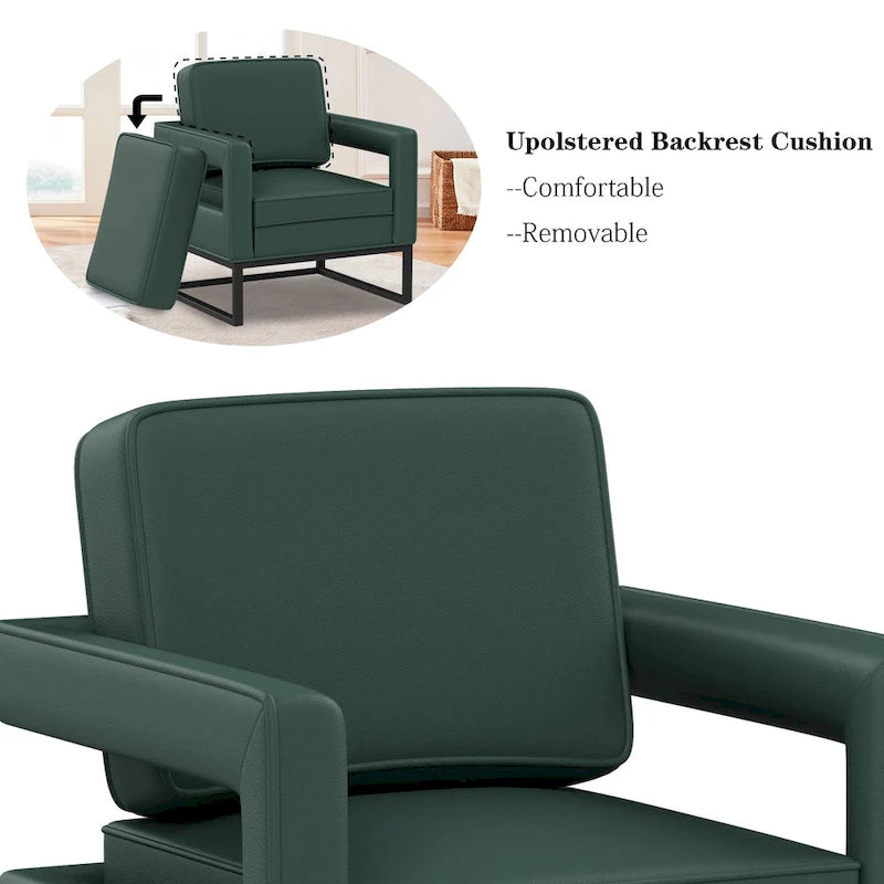 Modern Arm Accent Chair, Mid Century Living Room Chair Upholstered Lounge Chair