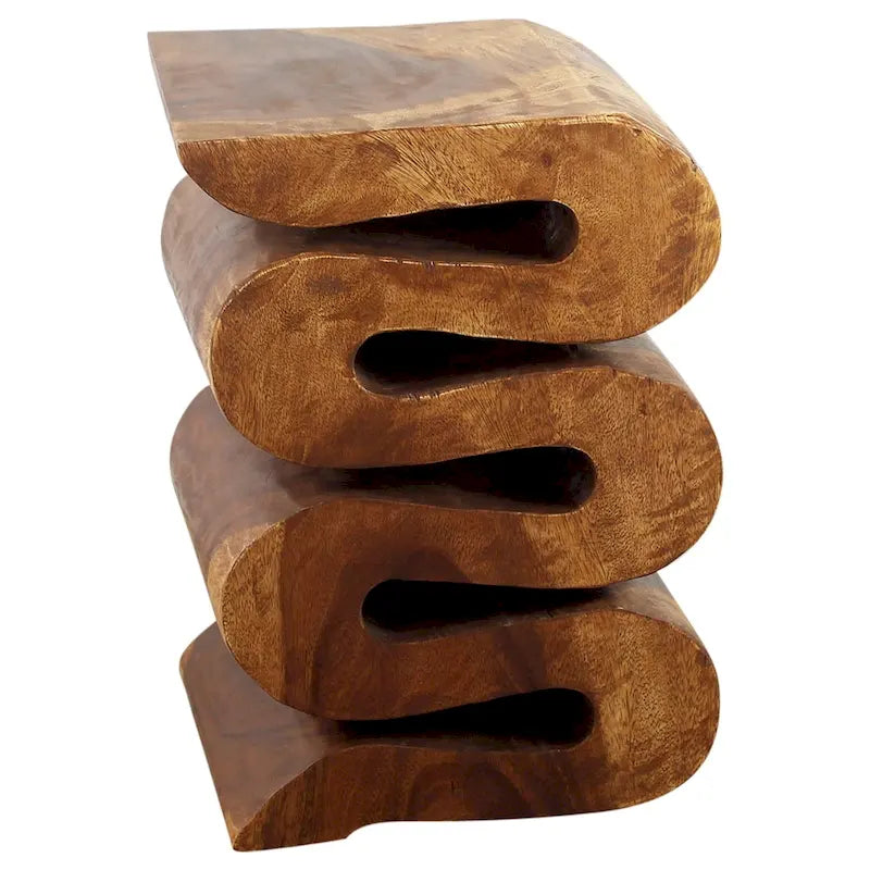 Wood Accent Snake Table 12x14x20 in H Walnut Oil