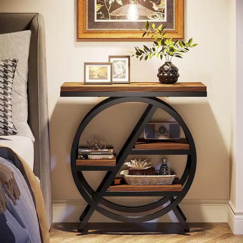 3-Tier End Table Side Table with Storage for Living Room