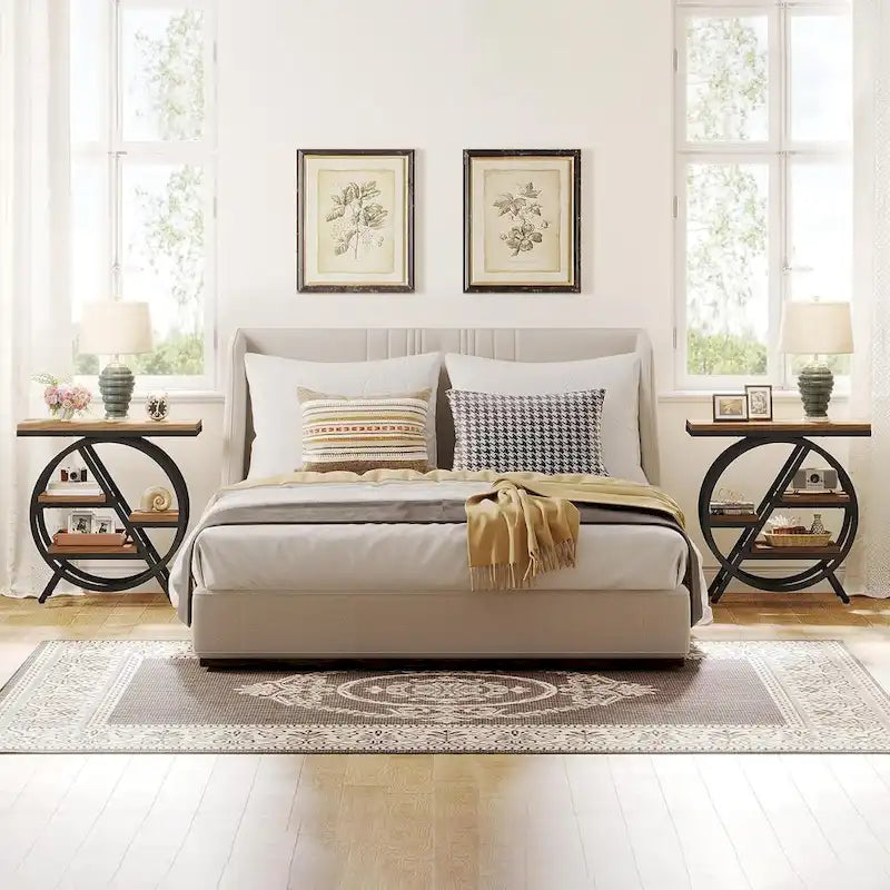 3-Tier End Table Side Table with Storage for Living Room
