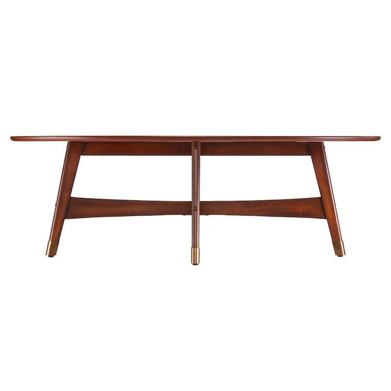 Mid-Century Modern Oval Wood Coffee Table