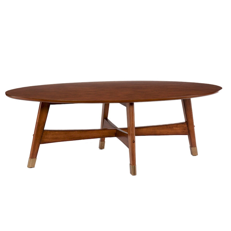 Mid-Century Modern Oval Wood Coffee Table