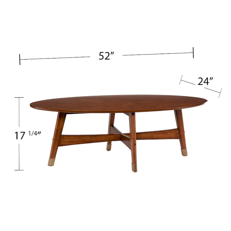 Mid-Century Modern Oval Wood Coffee Table