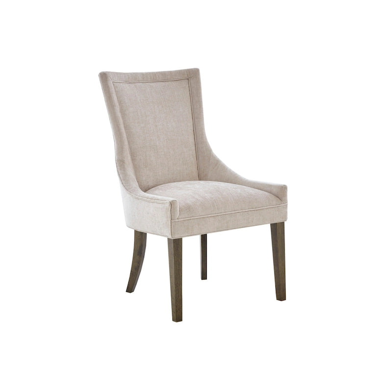 Upholstered Dining Side Chairs with Wood Legs (Set of 2)