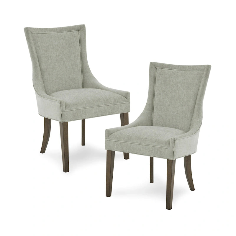 Upholstered Dining Side Chairs with Wood Legs (Set of 2)