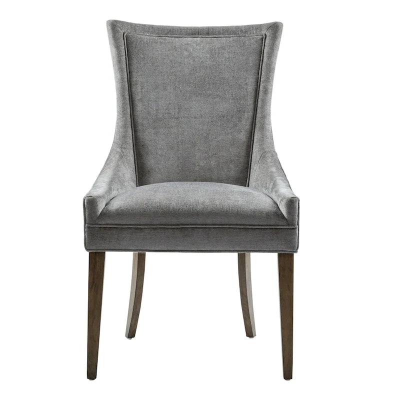 Upholstered Dining Side Chairs with Wood Legs (Set of 2)