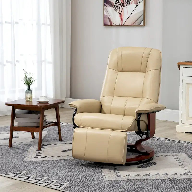 Faux Leather Adjustable Manual Swivel Base Recliner Chair