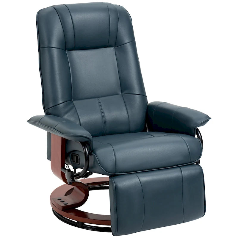 Faux Leather Adjustable Manual Swivel Base Recliner Chair