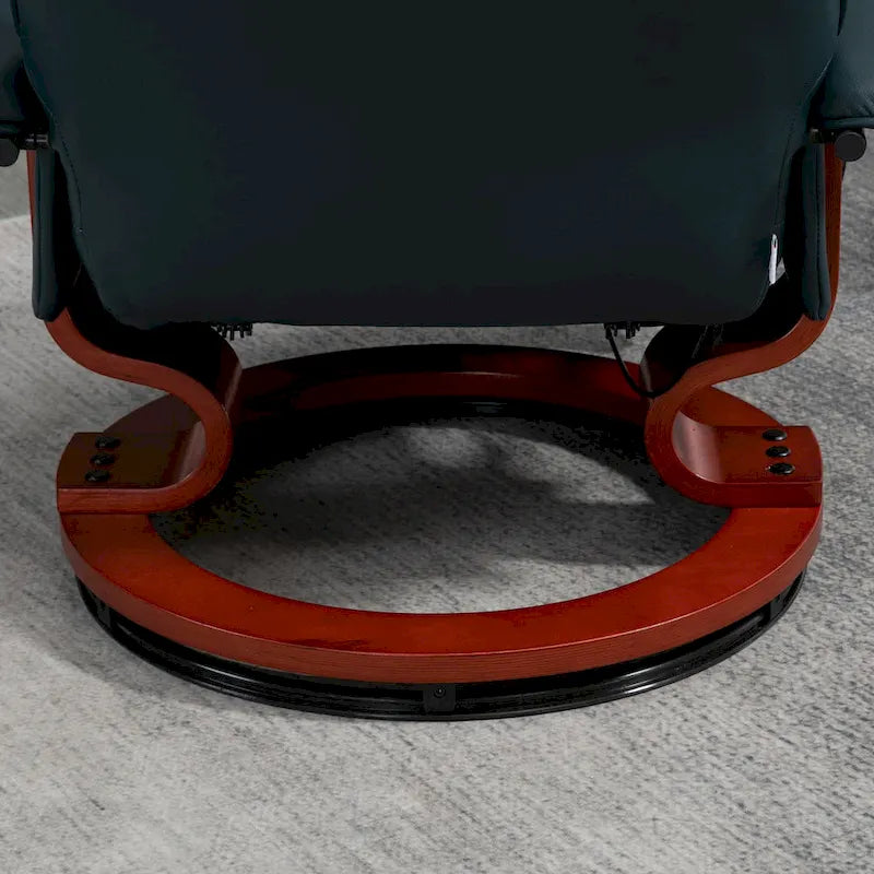 Faux Leather Adjustable Manual Swivel Base Recliner Chair