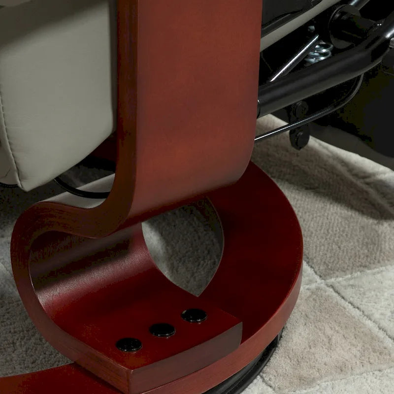 Faux Leather Adjustable Manual Swivel Base Recliner Chair