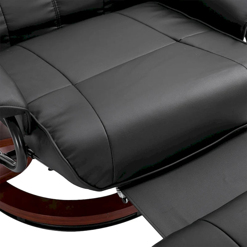 Faux Leather Adjustable Manual Swivel Base Recliner Chair