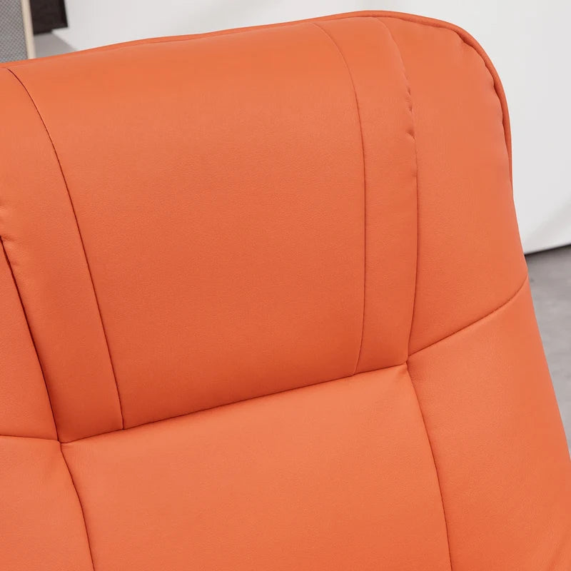 Faux Leather Adjustable Manual Swivel Base Recliner Chair