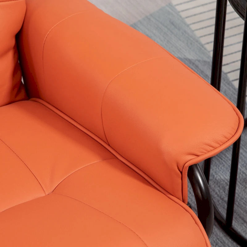 Faux Leather Adjustable Manual Swivel Base Recliner Chair