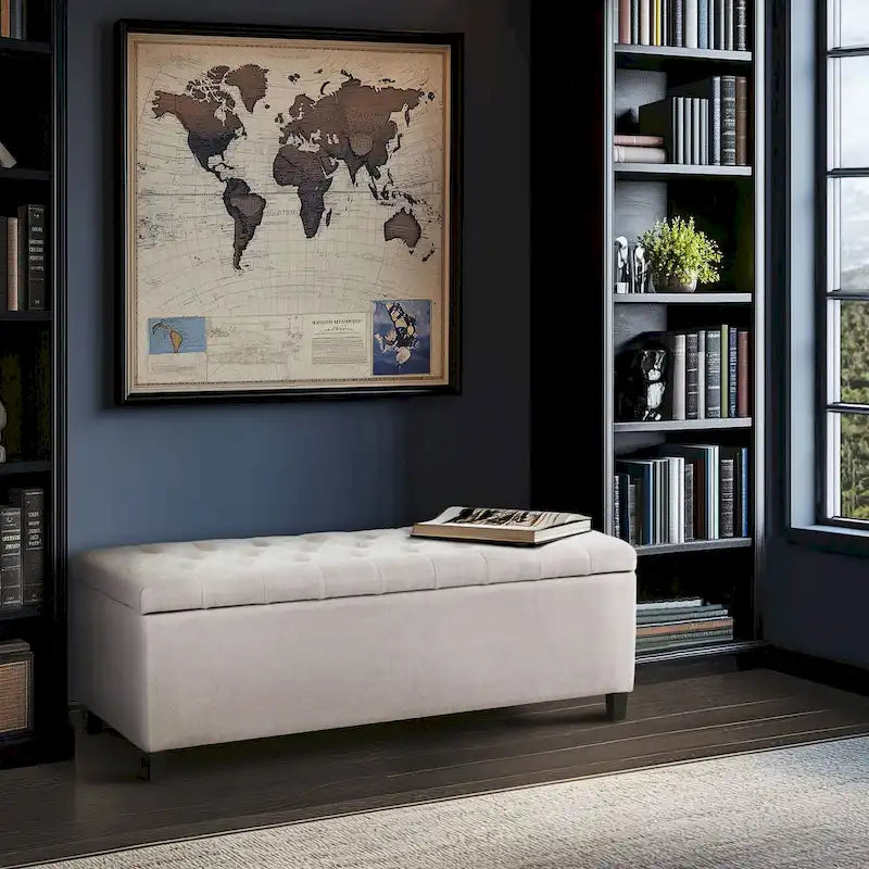 Madison Park Sasha Tufted Top Upholstered Storage Bench