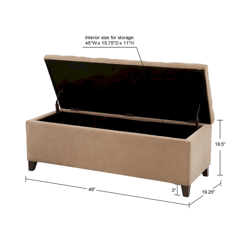 Madison Park Sasha Tufted Top Upholstered Storage Bench