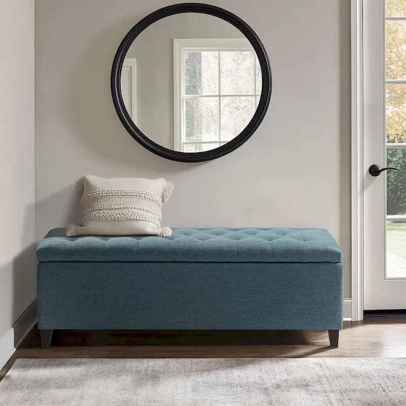 Madison Park Sasha Tufted Top Upholstered Storage Bench