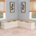 L-Shaped Backless Breakfast Nook Bench with Hidden Storage