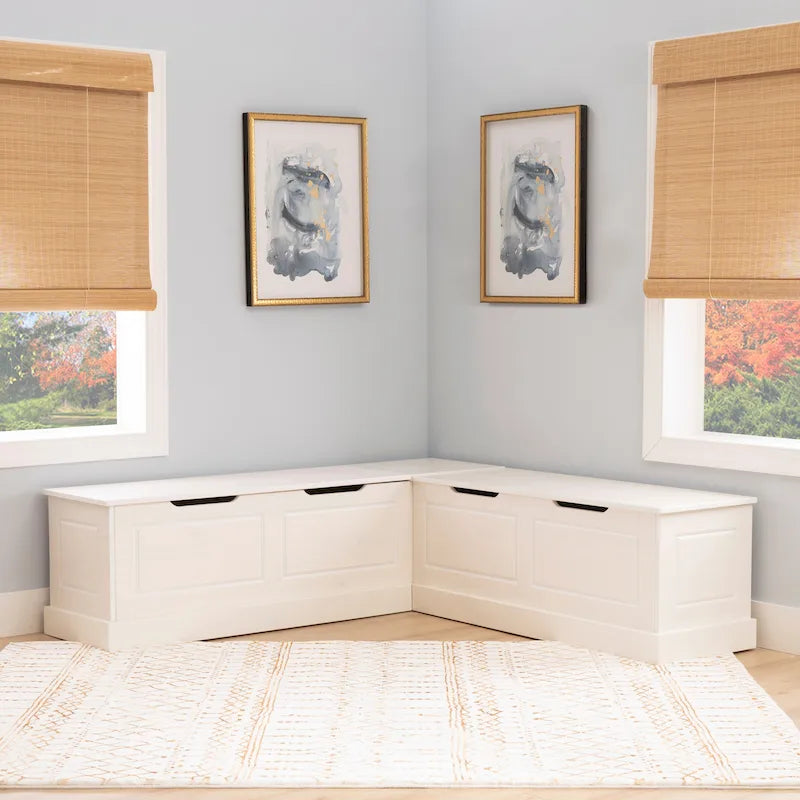 L-Shaped Backless Breakfast Nook Bench with Hidden Storage