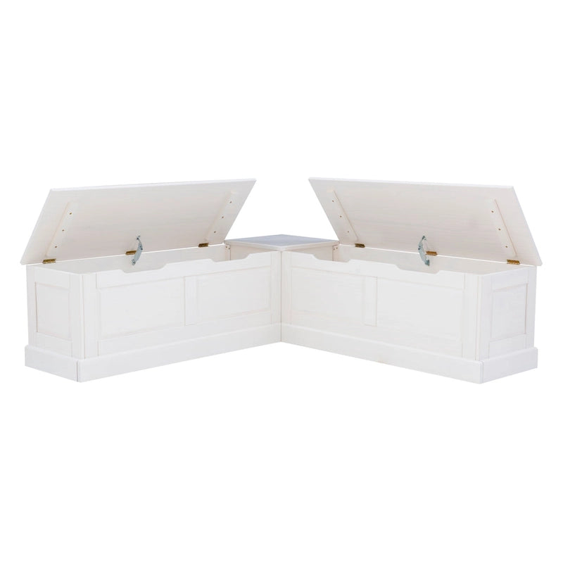 L-Shaped Backless Breakfast Nook Bench with Hidden Storage