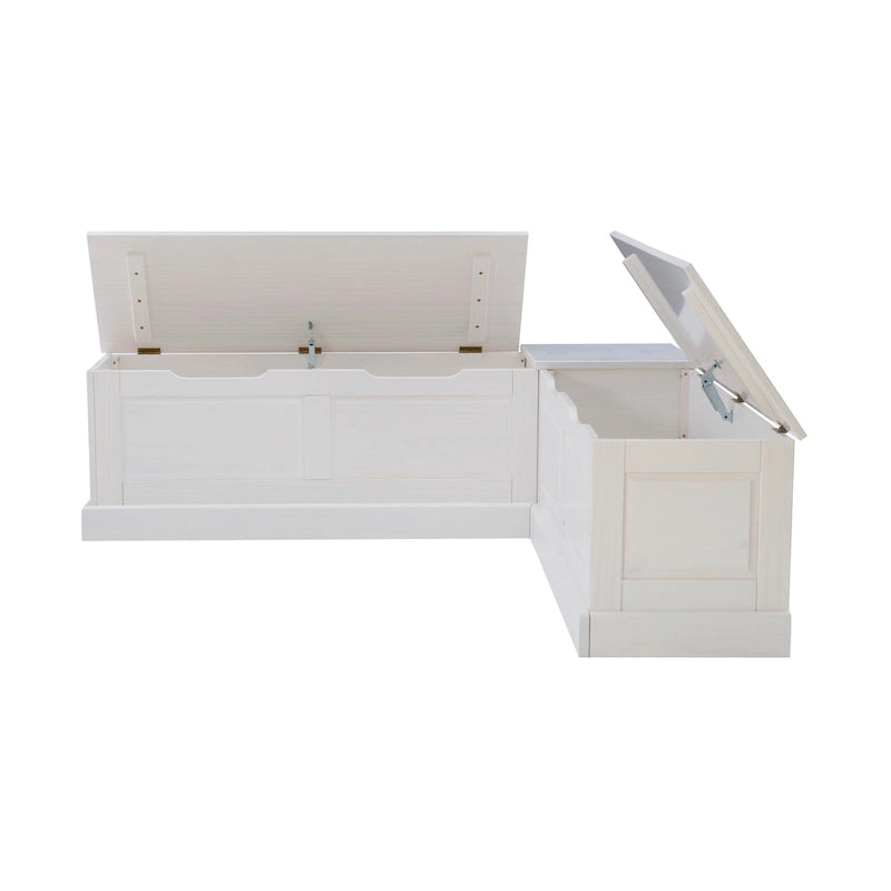 L-Shaped Backless Breakfast Nook Bench with Hidden Storage