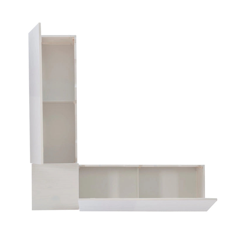 L-Shaped Backless Breakfast Nook Bench with Hidden Storage