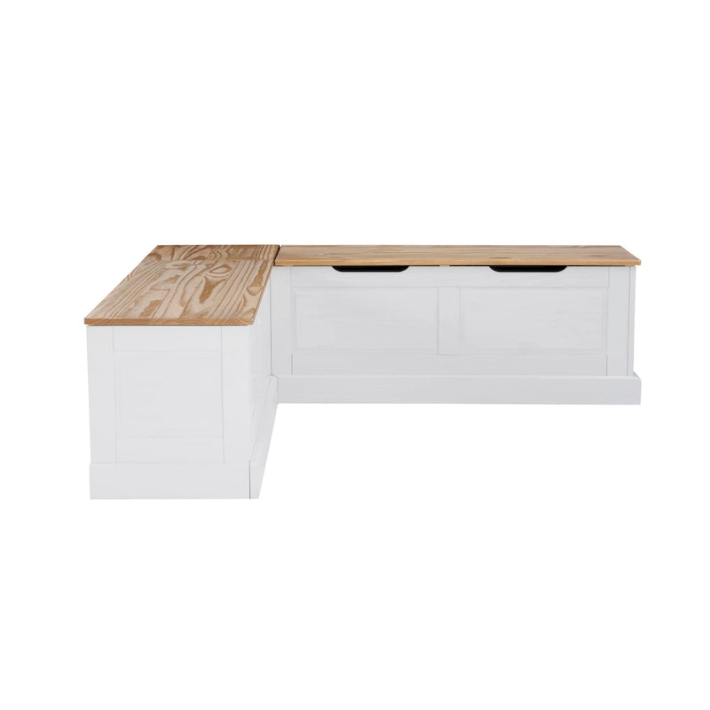 L-Shaped Backless Breakfast Nook Bench with Hidden Storage