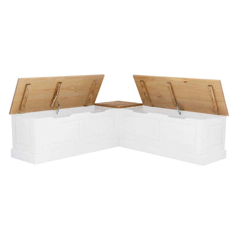 L-Shaped Backless Breakfast Nook Bench with Hidden Storage
