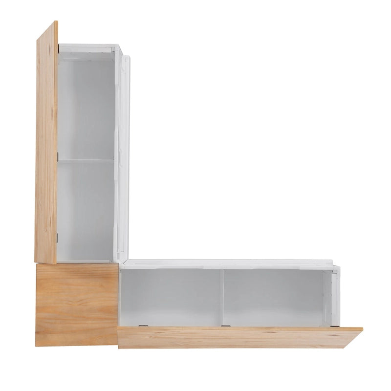 L-Shaped Backless Breakfast Nook Bench with Hidden Storage