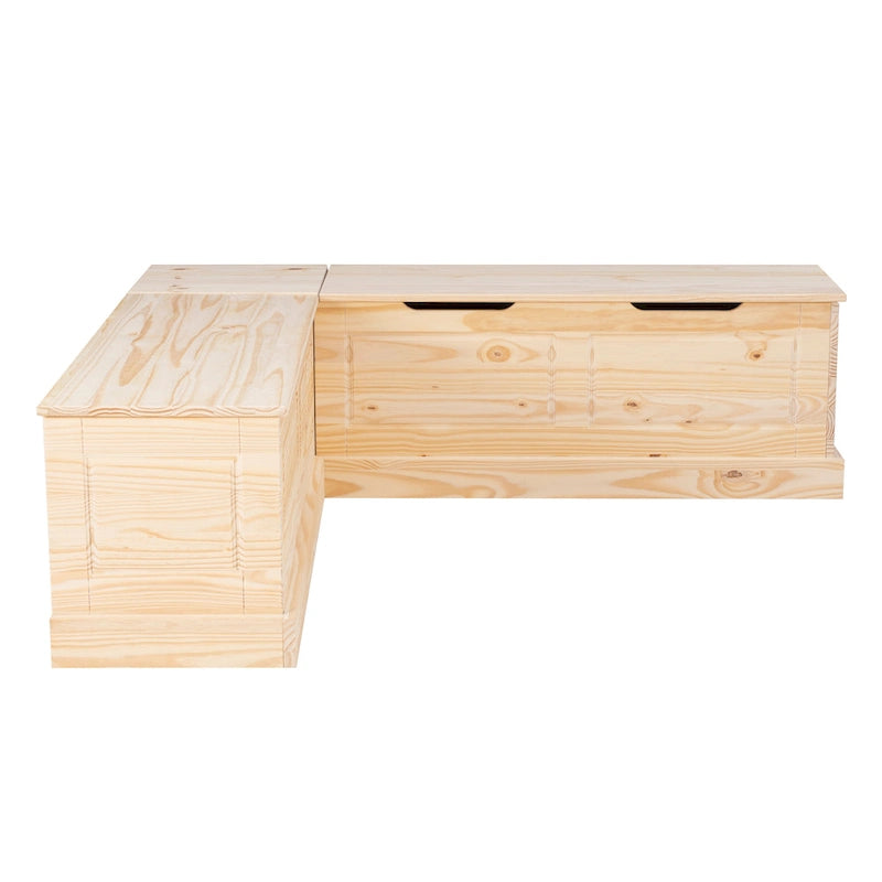 L-Shaped Backless Breakfast Nook Bench with Hidden Storage