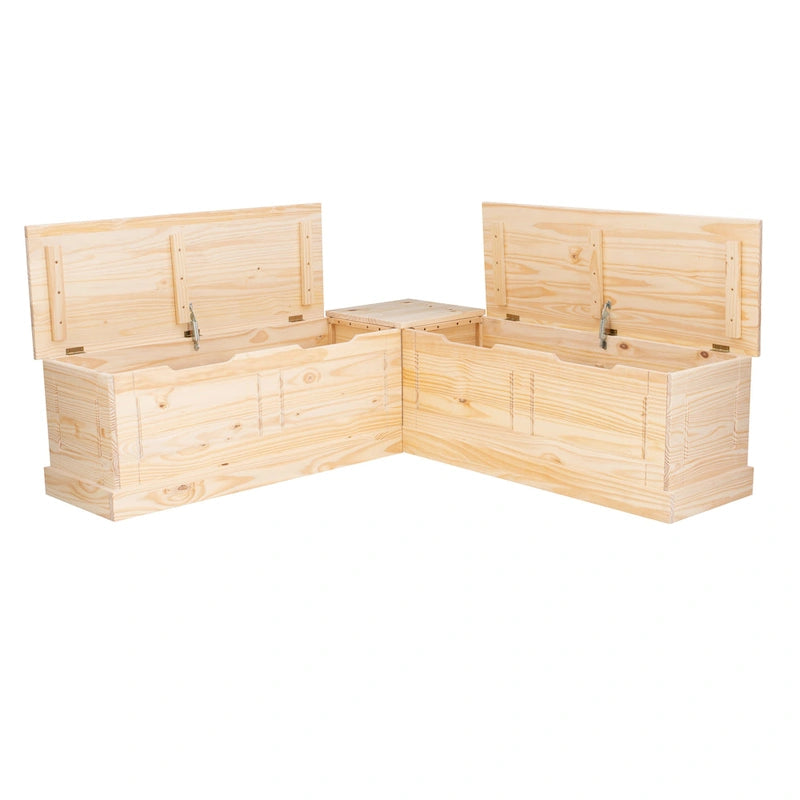 L-Shaped Backless Breakfast Nook Bench with Hidden Storage