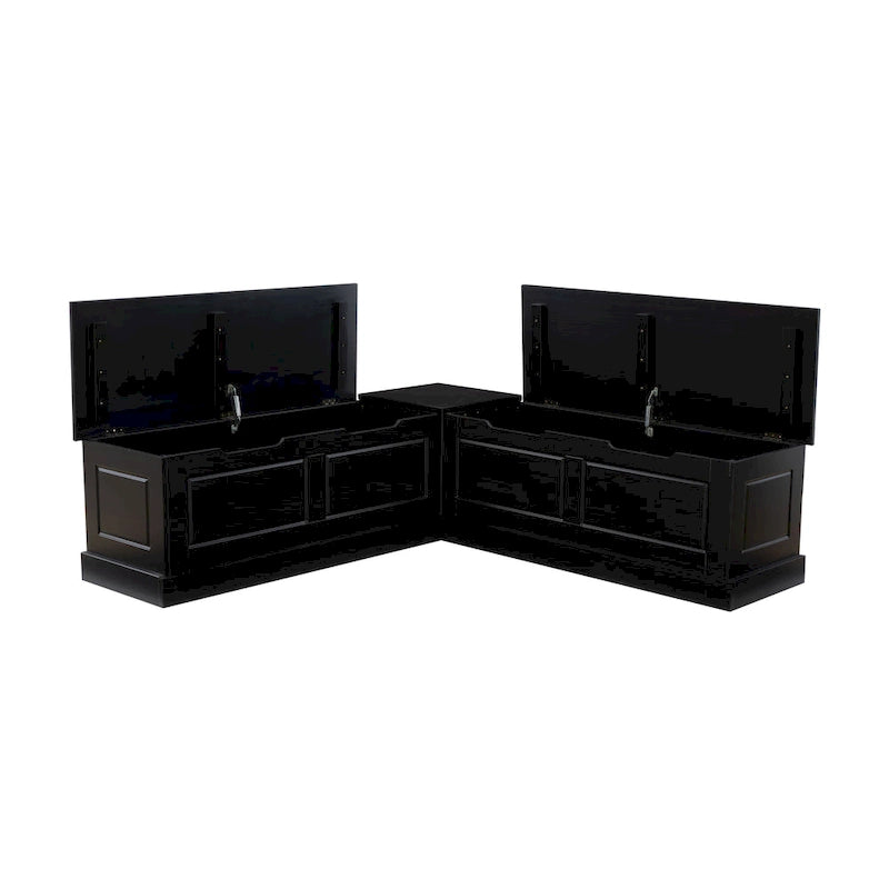 L-Shaped Backless Breakfast Nook Bench with Hidden Storage