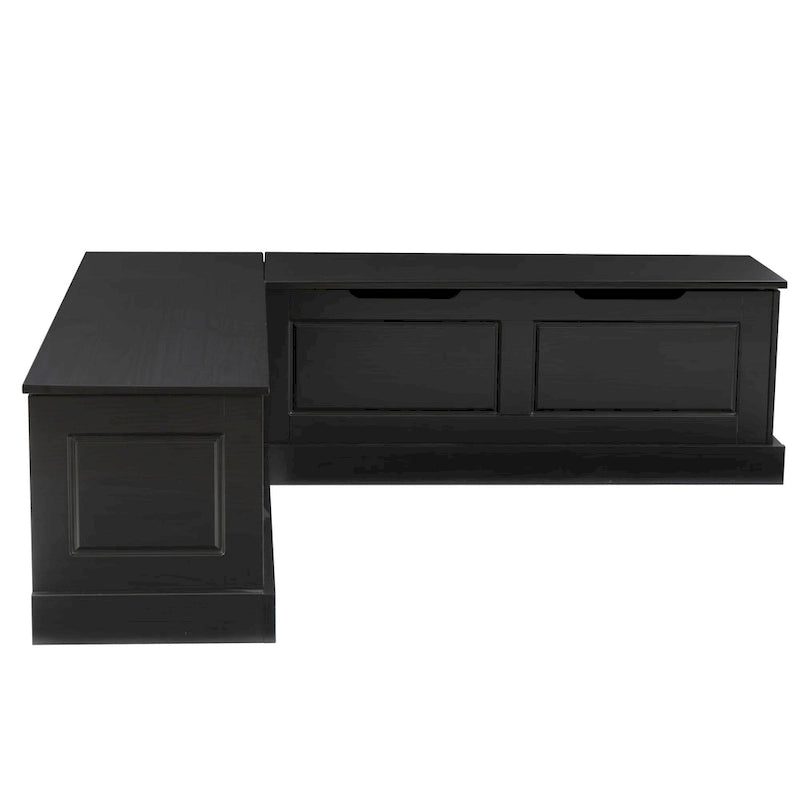 L-Shaped Backless Breakfast Nook Bench with Hidden Storage