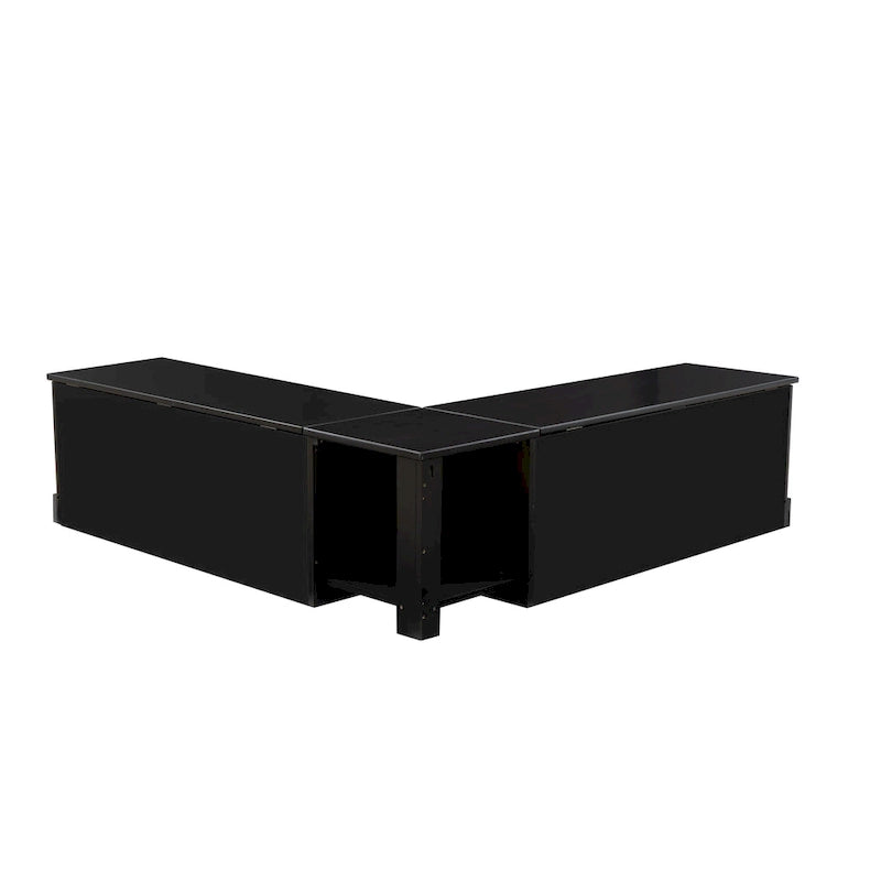 L-Shaped Backless Breakfast Nook Bench with Hidden Storage