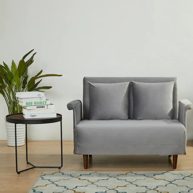 Convertible Futon Chair - Velvet or Faux Linen
