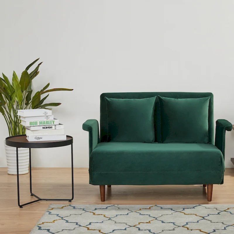 Convertible Futon Chair - Velvet or Faux Linen