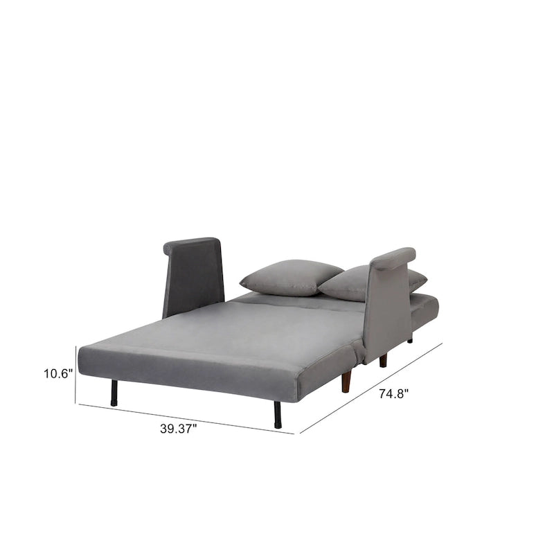 Convertible Futon Chair - Velvet or Faux Linen