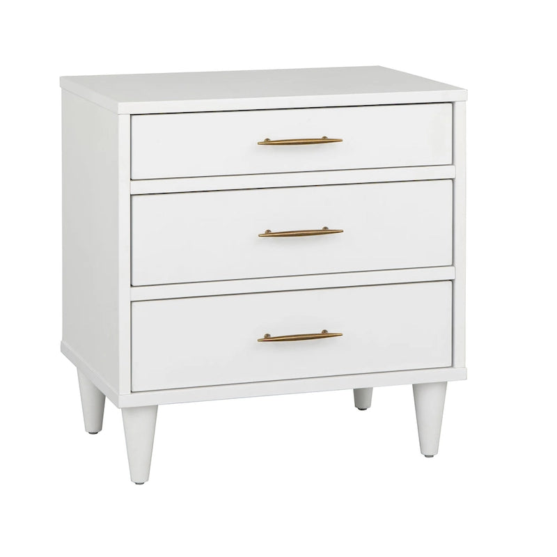 3-Drawer Retro Nightstand with Metal Glides