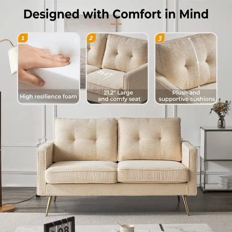 VINGLI 56 Modern Loveseat