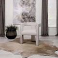 Upholstered Accent Side Chair - Boucle Fabric, Three-Leg Base