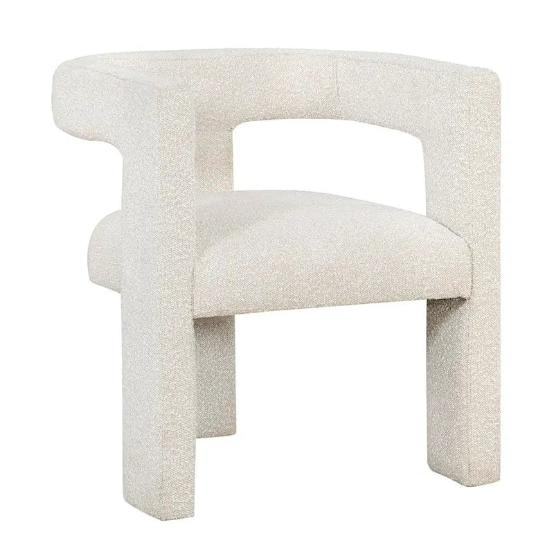 Upholstered Accent Side Chair - Boucle Fabric, Three-Leg Base