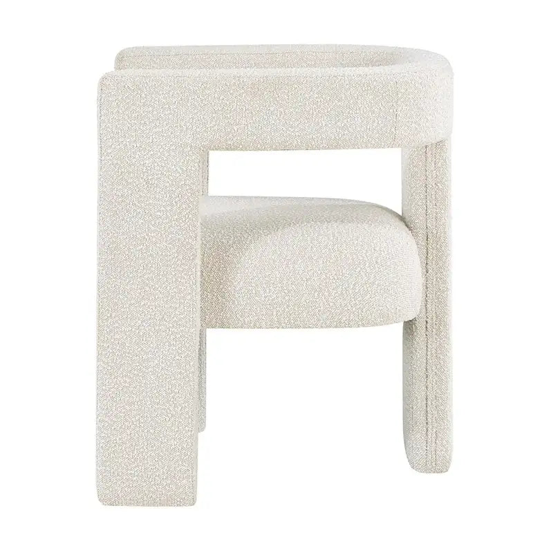 Upholstered Accent Side Chair - Boucle Fabric, Three-Leg Base